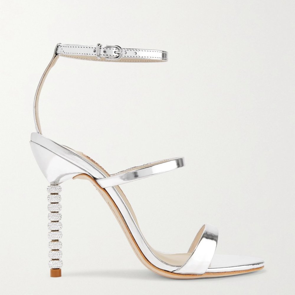 Sophia Webster Rosalind crystal-embellished metallic leather sandals IT36
